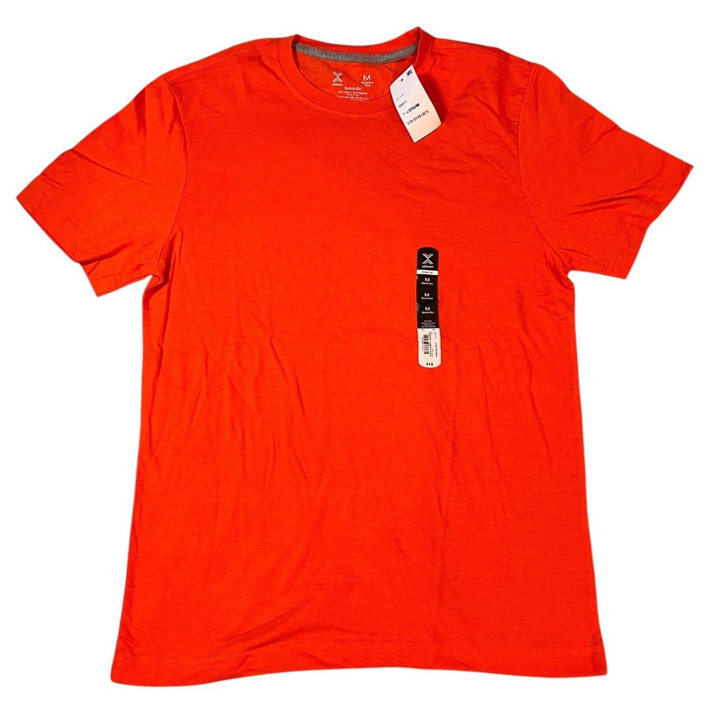 Xersion Xtreme Tee Quick-Dri Red Ice T-Shirt Men's Medium NWT 100% Cottone